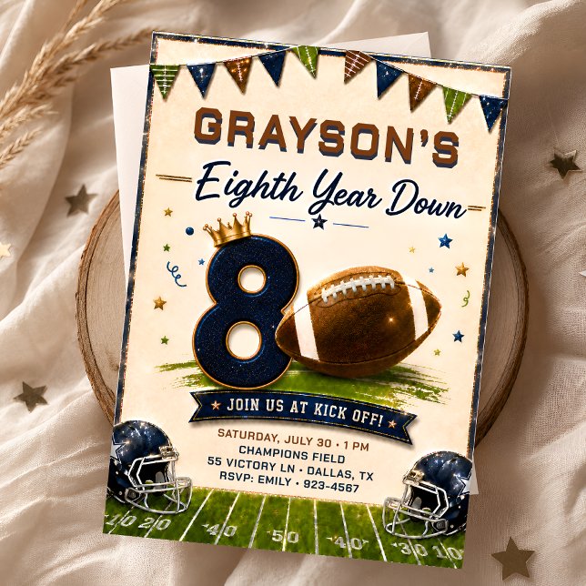 Invitación de cumpleaños de fútbol Eighth Year Dow (Subido por el creador)