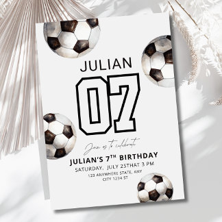 Invitación de cumpleaños de fútbol, fiesta de fútb