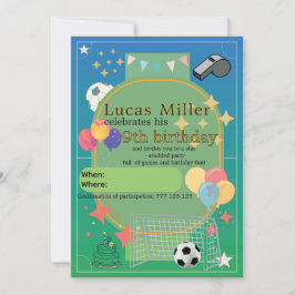 Invitación de cumpleaños de fútbol | Fiesta infant