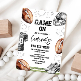 Invitación de cumpleaños de fútbol Game On