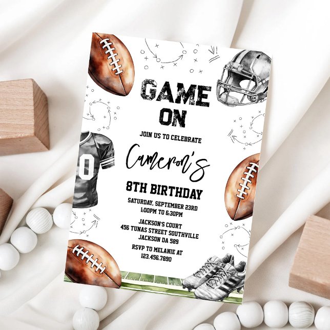 Invitación de cumpleaños de fútbol Game On (Subido por el creador)