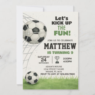 Invitación de cumpleaños de fútbol imprimible