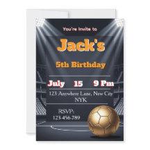 Invitación de cumpleaños de fútbol, Invitación de 