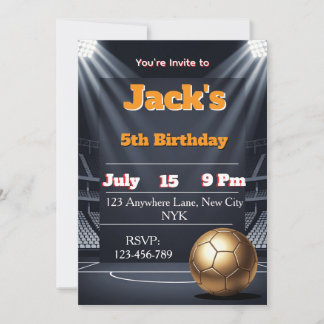Invitación de cumpleaños de fútbol, Invitación de 