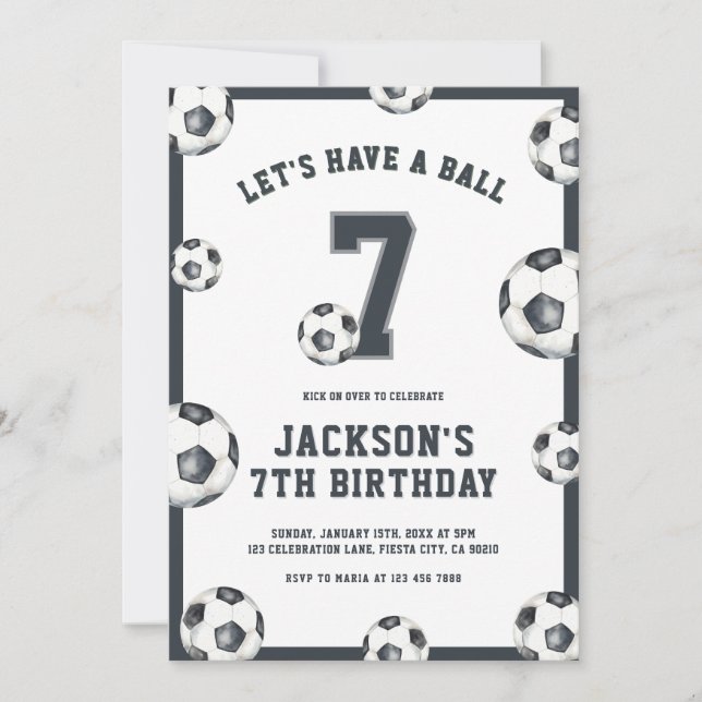 Invitación de cumpleaños de fútbol Let's Have a Ba (Anverso)