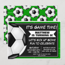 Invitación de cumpleaños de fútbol para fanáticos 