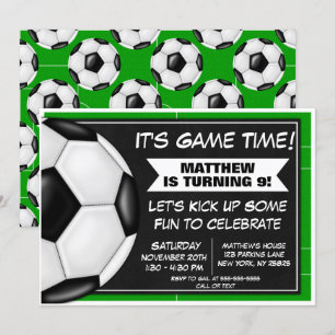 Invitación de cumpleaños de fútbol para fanáticos
