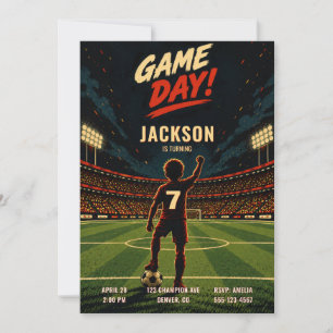 Invitación de cumpleaños de fútbol para niño
