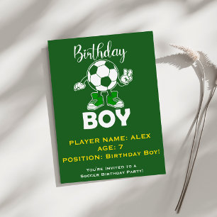 Invitación de cumpleaños de fútbol para niños con 