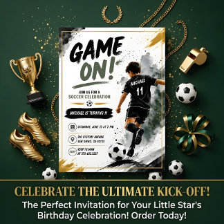 Invitación de cumpleaños de fútbol para niños - Fi
