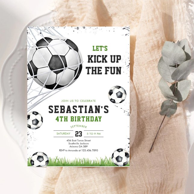 Invitación de cumpleaños de fútbol para niños Kick (Subido por el creador)