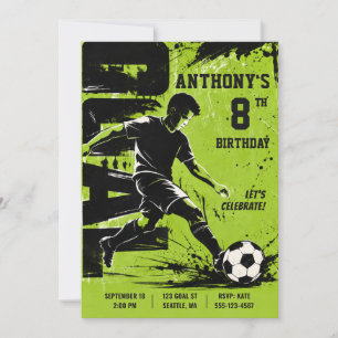 Invitación de cumpleaños de fútbol para niños mode
