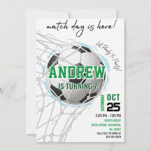 Invitación de cumpleaños de fútbol personalizada