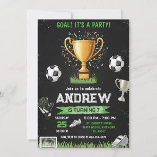 Invitación de cumpleaños de fútbol personalizada