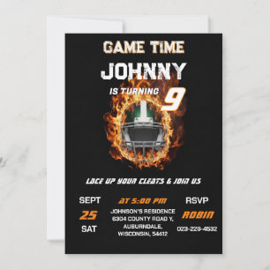 Invitación de cumpleaños de fútbol personalizada