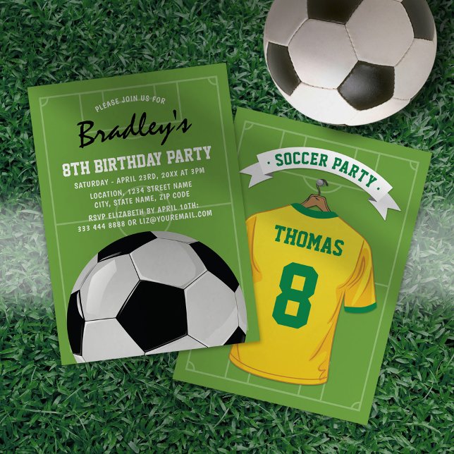 Invitación de cumpleaños de fútbol personalizada (Subido por el creador)