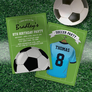Invitación de cumpleaños de fútbol personalizada a