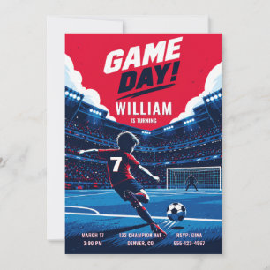 Invitación de cumpleaños de fútbol personalizada p