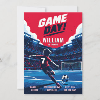 Invitación de cumpleaños de fútbol personalizada p