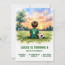Invitación de cumpleaños de fútbol personalizada p
