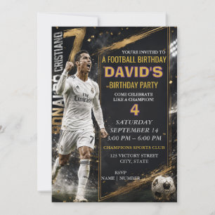 Invitación de cumpleaños de fútbol superestrella R