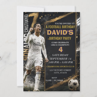 Invitación de cumpleaños de fútbol superestrella R