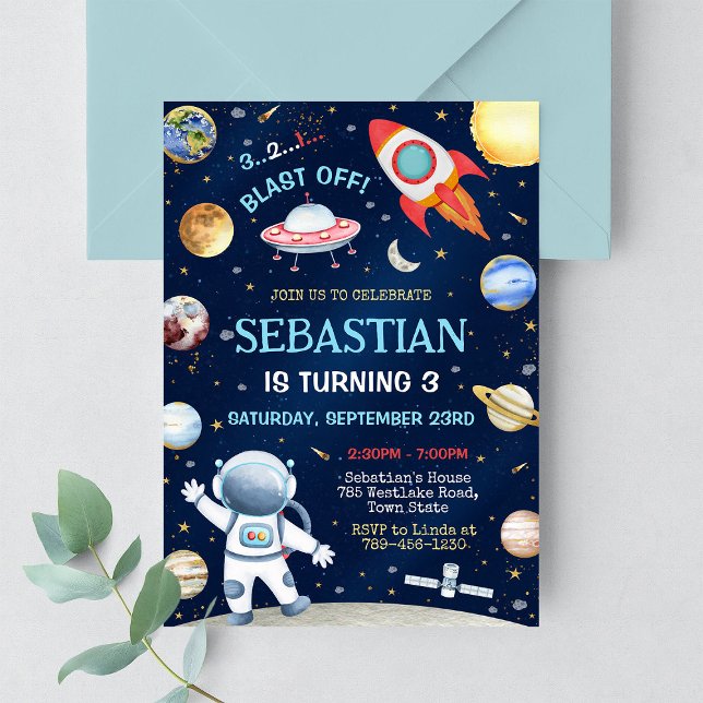 Invitación de cumpleaños de Galaxia para el espaci (Subido por el creador)