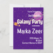 Invitación de cumpleaños de Galaxy