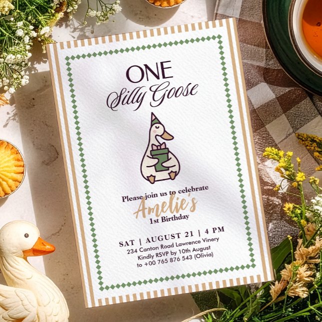 Invitación de Cumpleaños de Ganso Tonto Caprichoso (Subido por el creador)