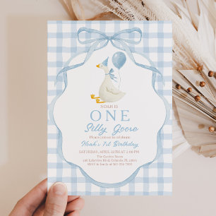 Invitación de cumpleaños de ganso tonto verde