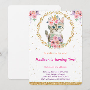 Invitación de cumpleaños de gatito
