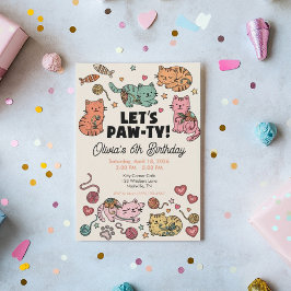 Invitación de cumpleaños de gatito adorable