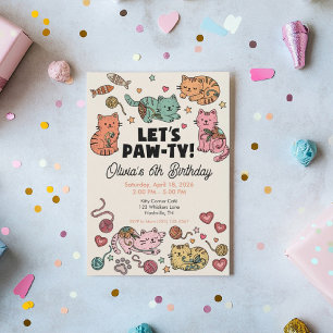 Invitación de cumpleaños de gatito adorable
