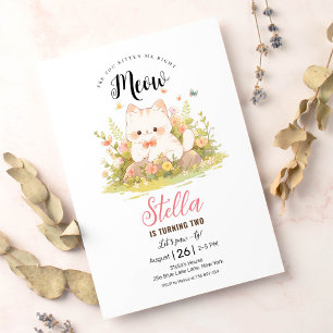 Invitación de cumpleaños de gato gatito gitano gat