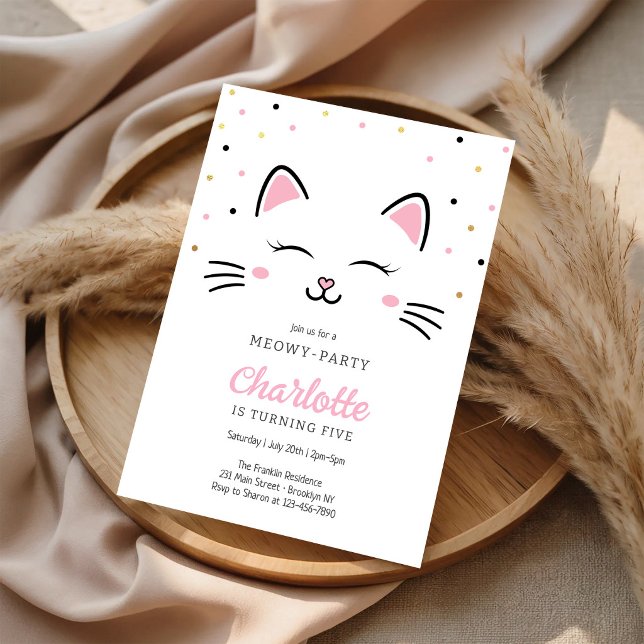 Invitación de cumpleaños de gato gatito Kit de fie (Subido por el creador)