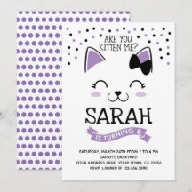 Invitación de cumpleaños de gatos gatos gatitos, m