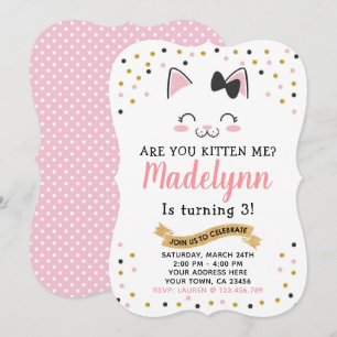 Invitación de cumpleaños de gatos gatos gatos gato