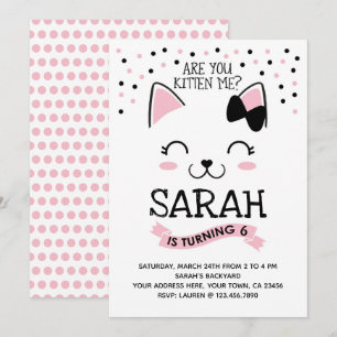 Invitación de cumpleaños de gatos gatos gatos gato