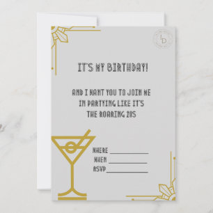 Invitación de cumpleaños de Gatsby - Rugientes 20