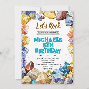 invitación de cumpleaños de geología de rocas