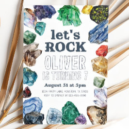 Invitación de cumpleaños de geología, gema de rock