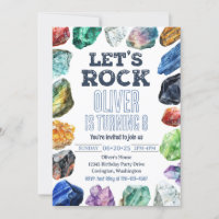 Invitación de cumpleaños de geología, invitación a
