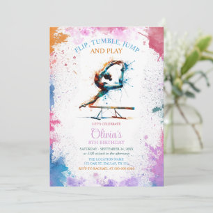 Invitación de cumpleaños de gimnasia