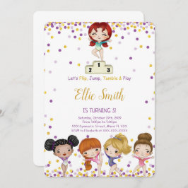 Invitación de cumpleaños de gimnasia