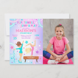 Invitación de cumpleaños de gimnasia
