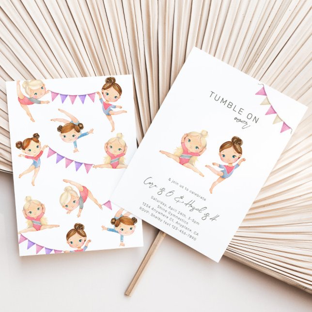 Invitación de cumpleaños de gimnasia conjunta (Subido por el creador)