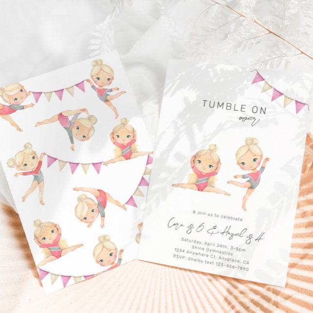 Invitación de cumpleaños de gimnasia conjunta (Subido por el creador)