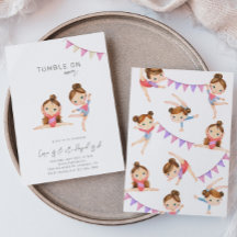 Invitación de cumpleaños de gimnasia conjunta