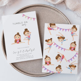 Invitación de cumpleaños de gimnasia conjunta