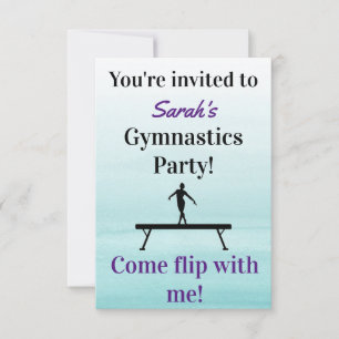 Invitación de cumpleaños de gimnasia   Fiesta de g